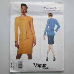 Oscar de la Renta Vogue Sewing Pattern - 1638 - Sz 8-10-12 - UNCUT